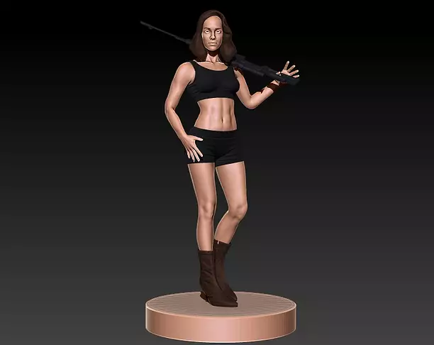 Female Sniper 3D OBJ Model