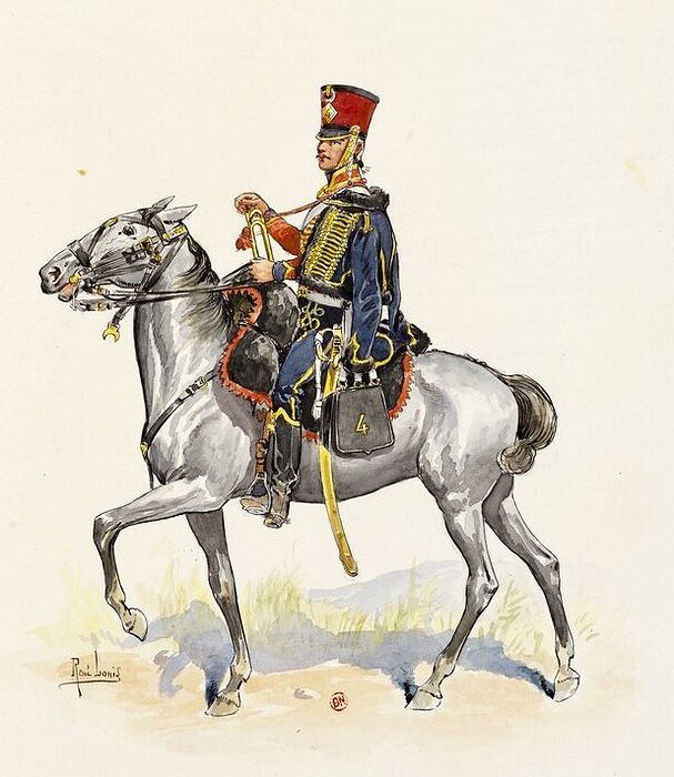 Napoleon Hussar on horseback 3D OBJ Model — view 5