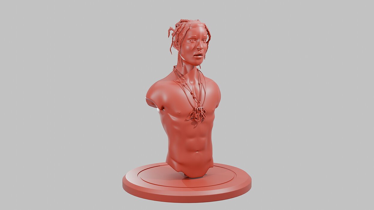 ASAP ROCKY HALF Body and Face Model 3D BLEND Model — view 2