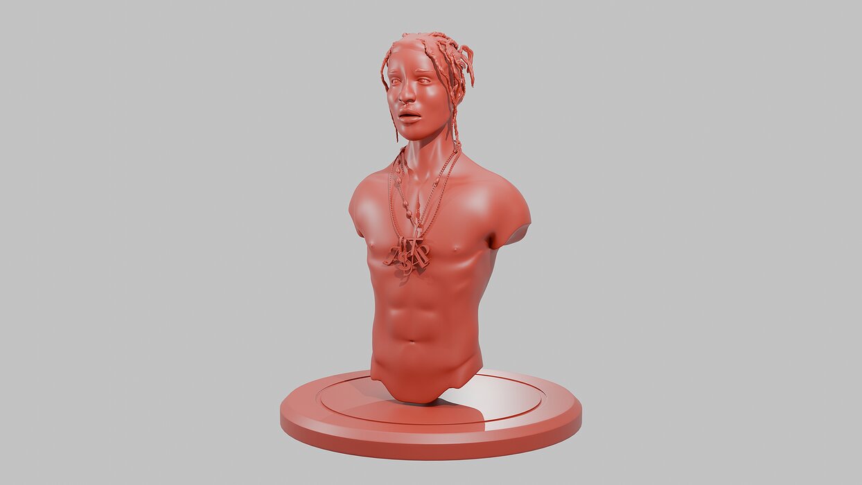ASAP ROCKY HALF Body and Face Model 3D BLEND Model — view 4