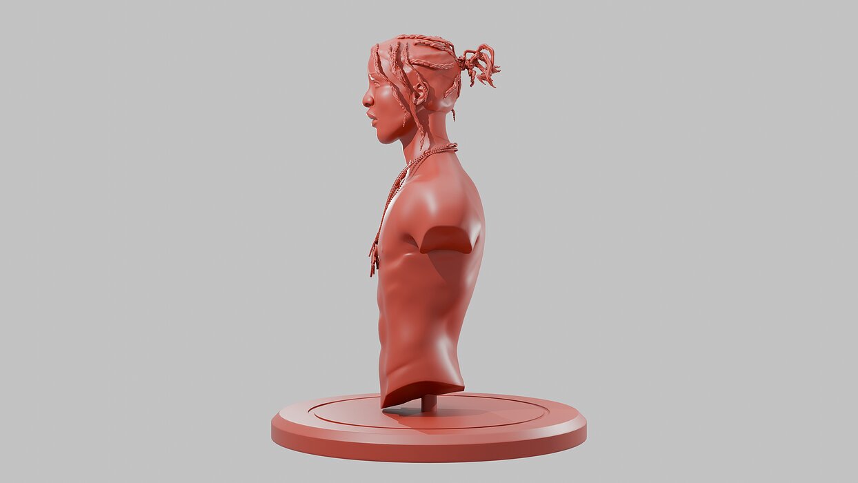 ASAP ROCKY HALF Body and Face Model 3D BLEND Model — view 5