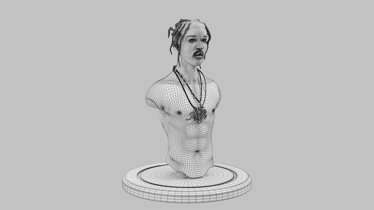 ASAP ROCKY HALF Body and Face Model 3D BLEND Model — view 8