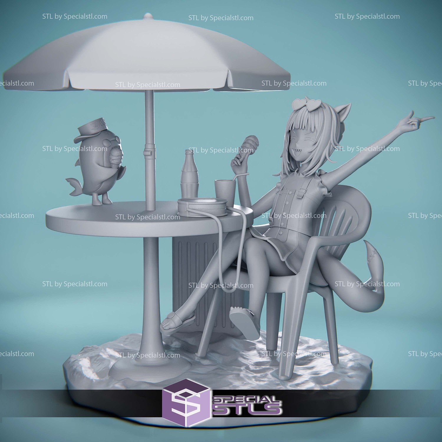 Gawr Gura Beach 3D Printer Files STL Model — view 2