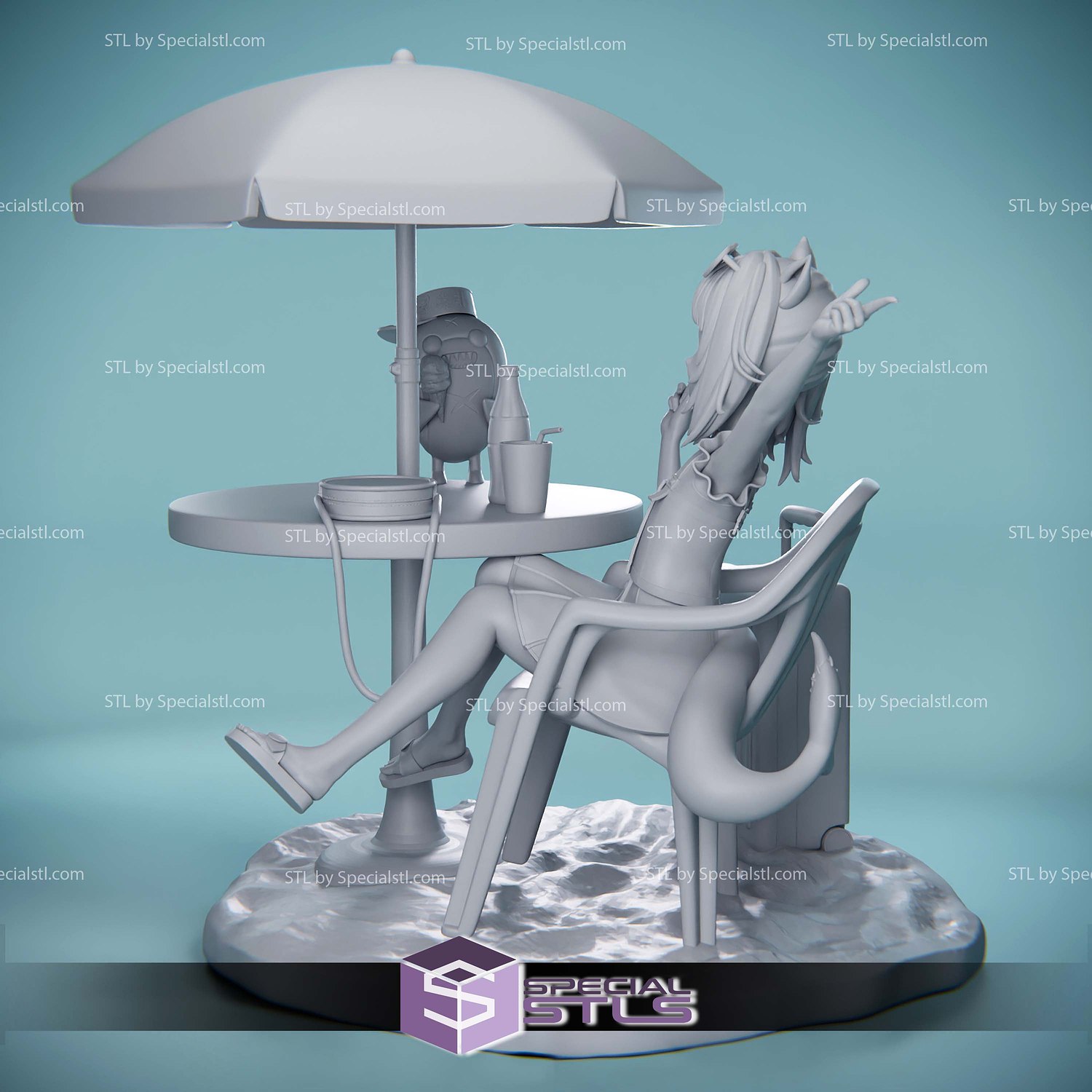 Gawr Gura Beach 3D Printer Files STL Model — view 3