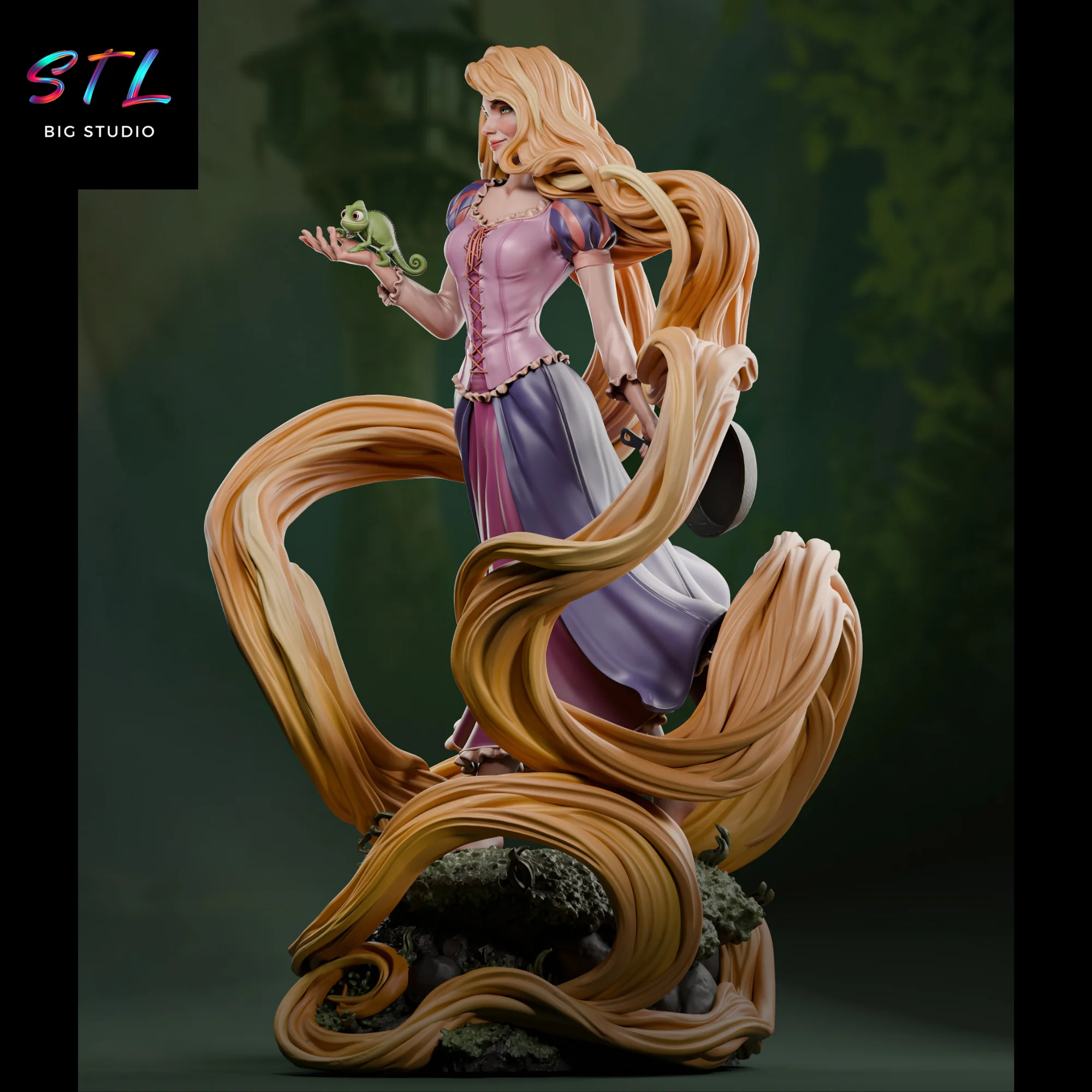 Rapunzel and Pascal STL | Tangled | 3D Printable Model Model — view 2