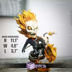 Chibi STL Collection Ghost Rider Motor 3D Model