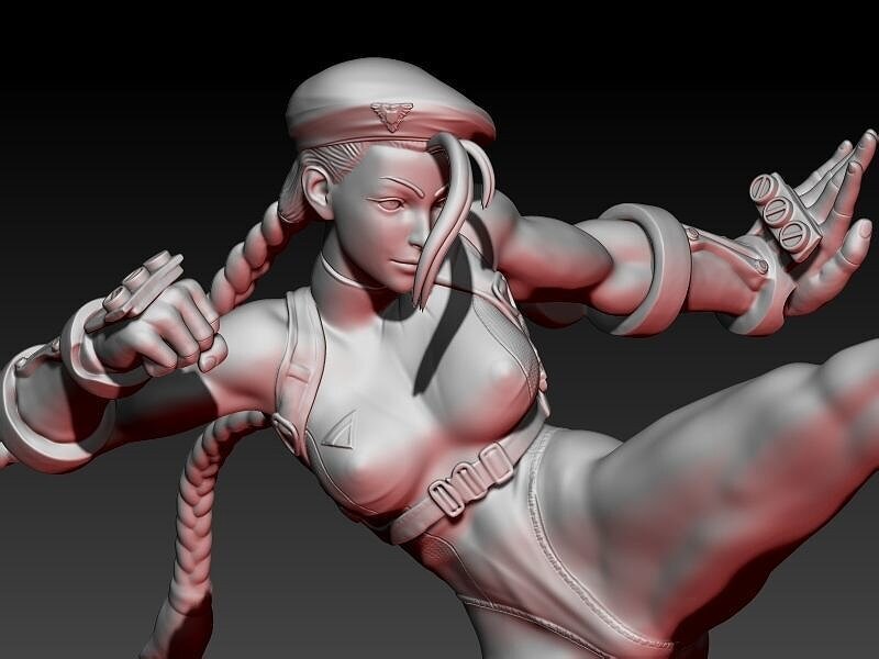 Street Fighter Cammy 3D STL Model — view 2