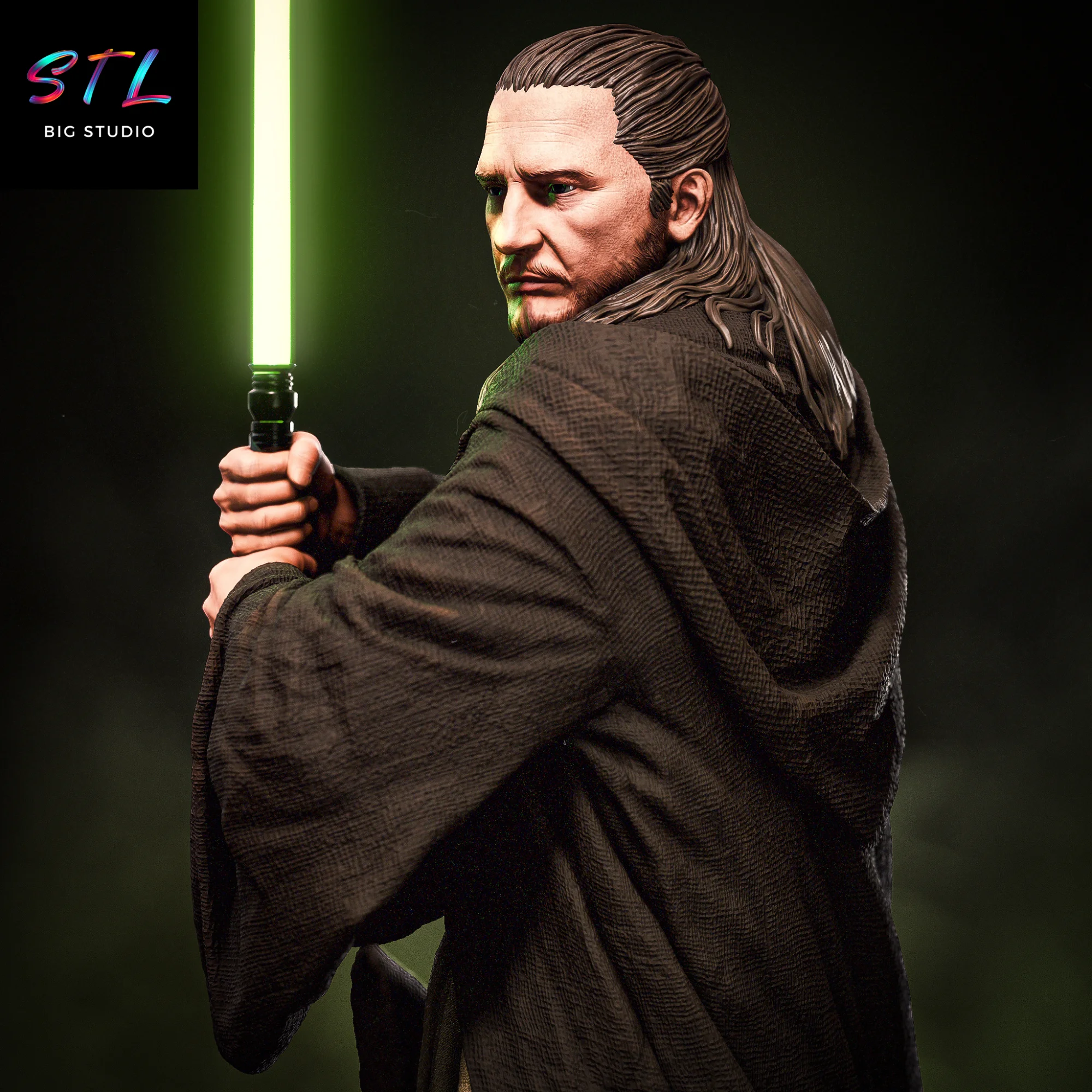 Qui-Gon Jinn STL | Star Wars | 3D Model to Print Model — view 3