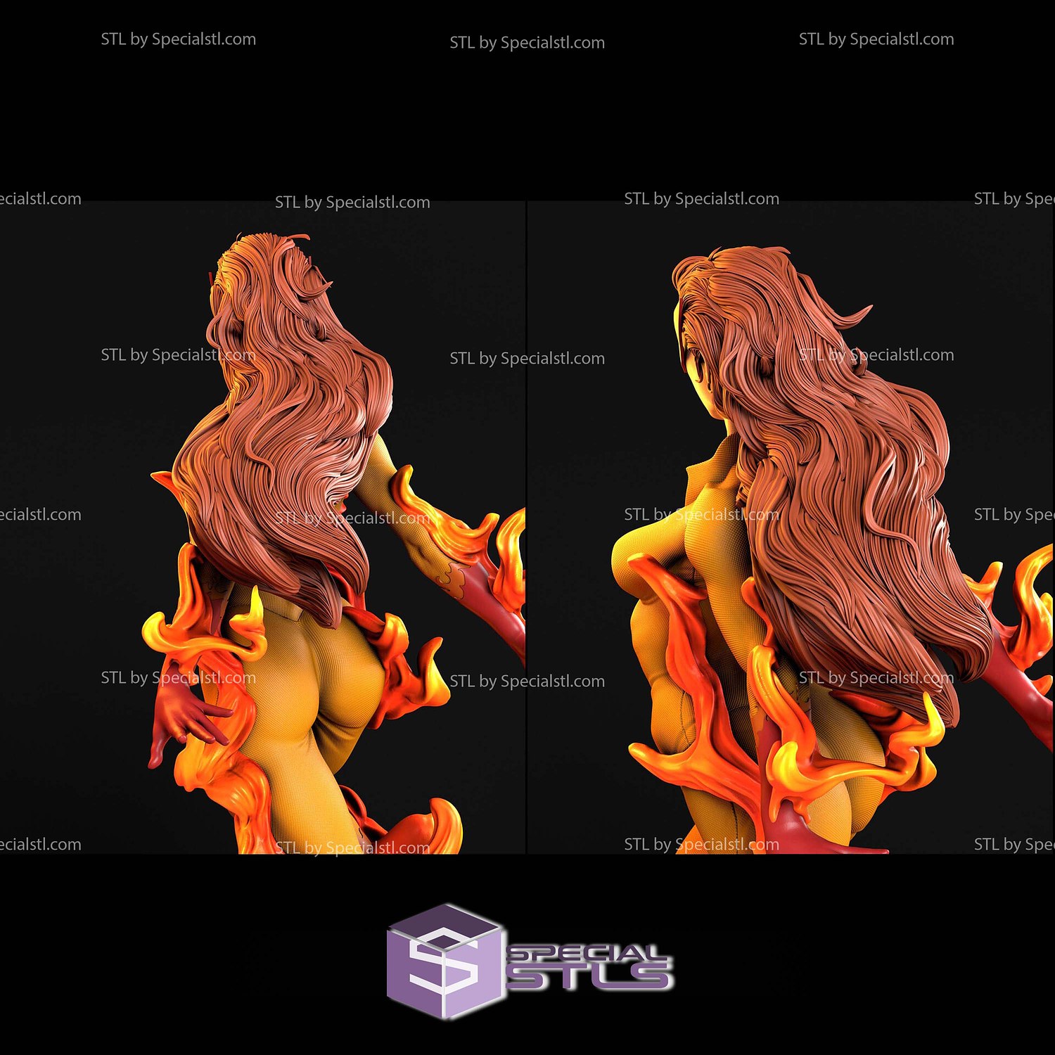 Firestar Spiderman STL Files 3D Model — view 4