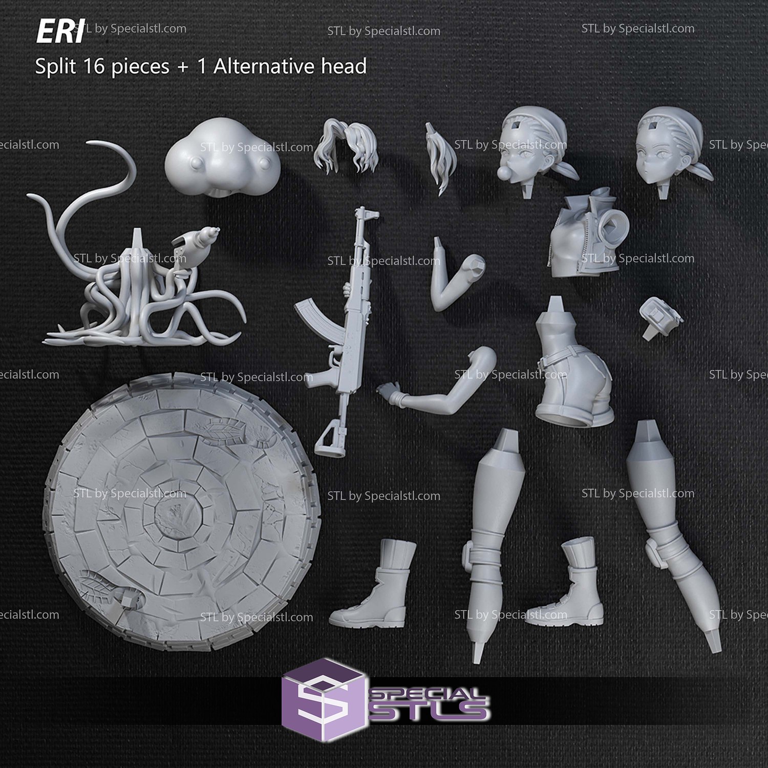 Eri Kasamoto Metal Slug 3D Printer Files STL Model — view 4