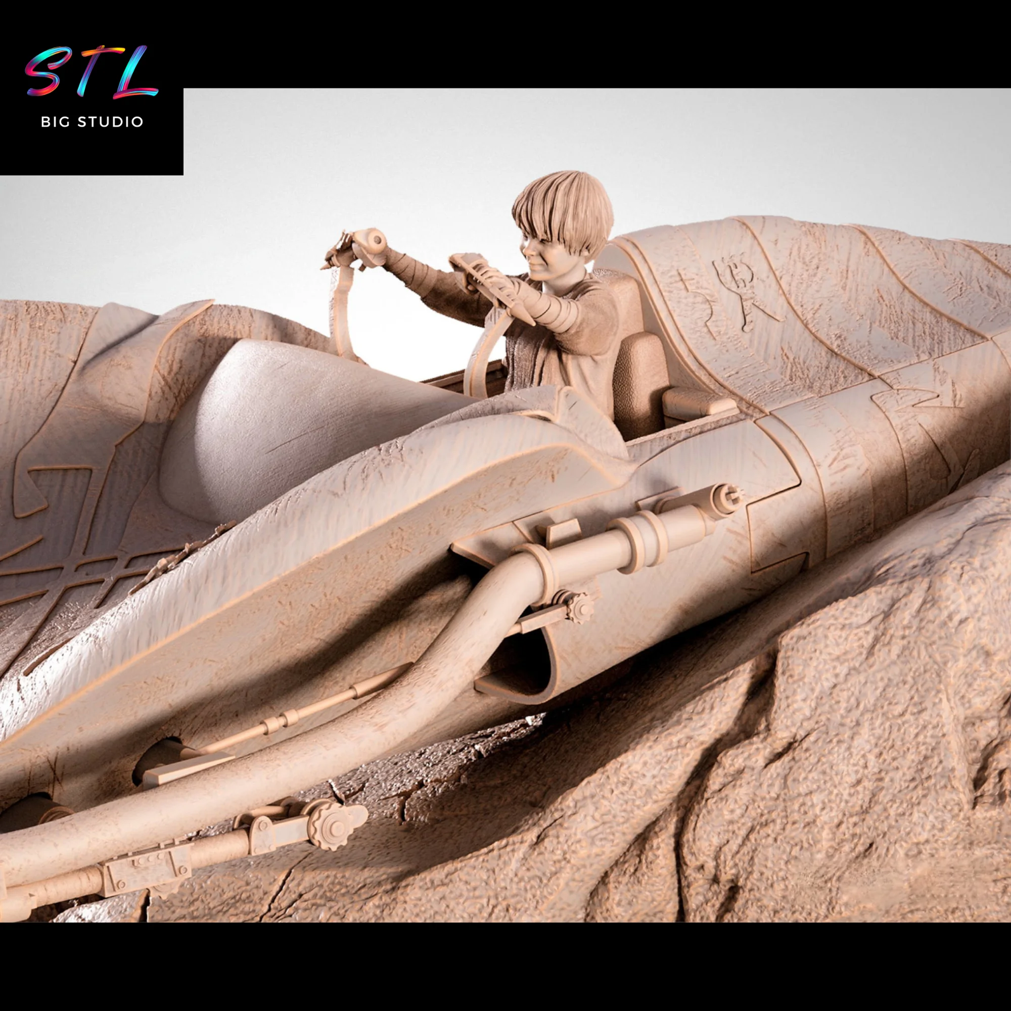 Anakin Skywalker Podracer STL | Star Wars | 3D Printable Figure Model — view 6