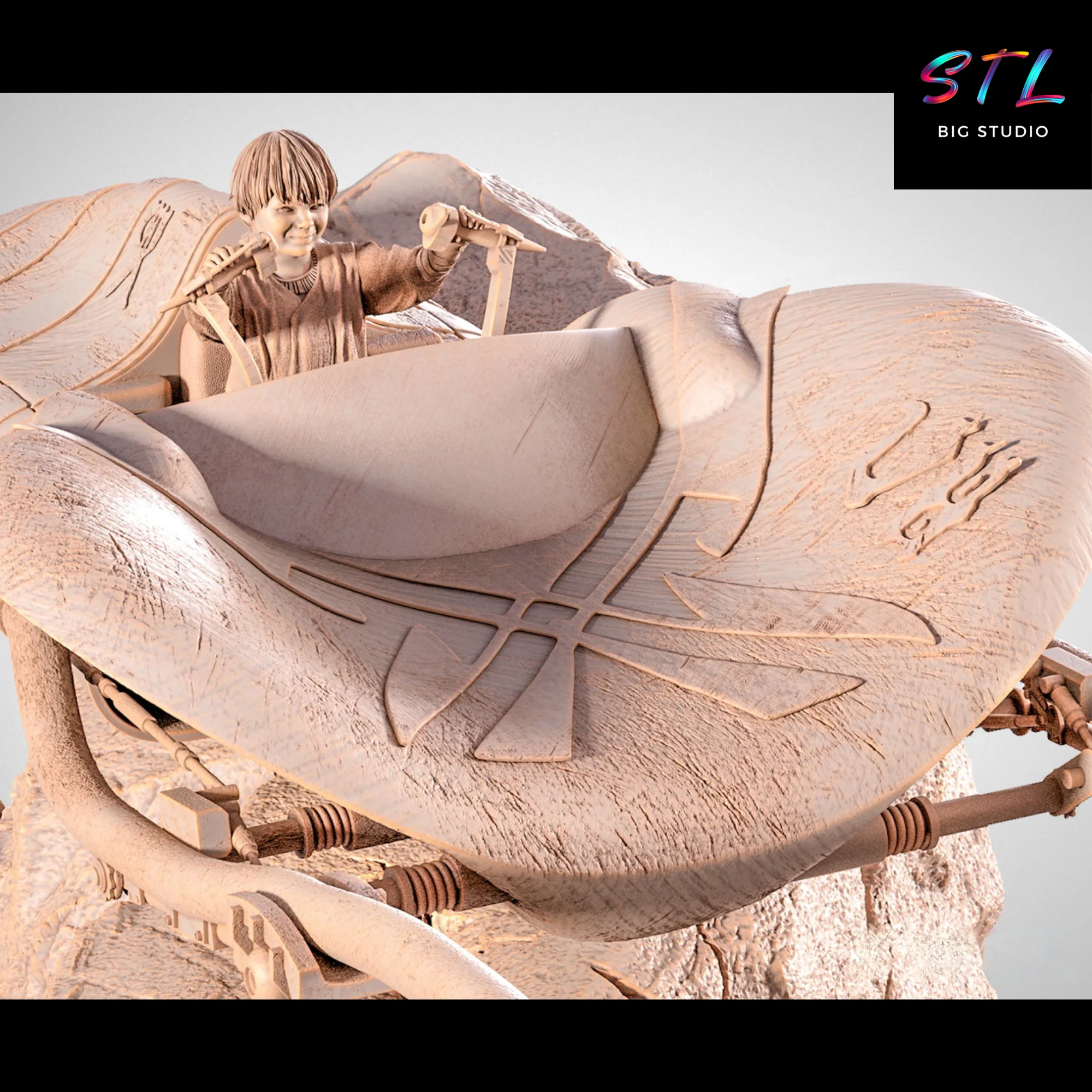Anakin Skywalker Podracer STL | Star Wars | 3D Printable Figure Model — view 7