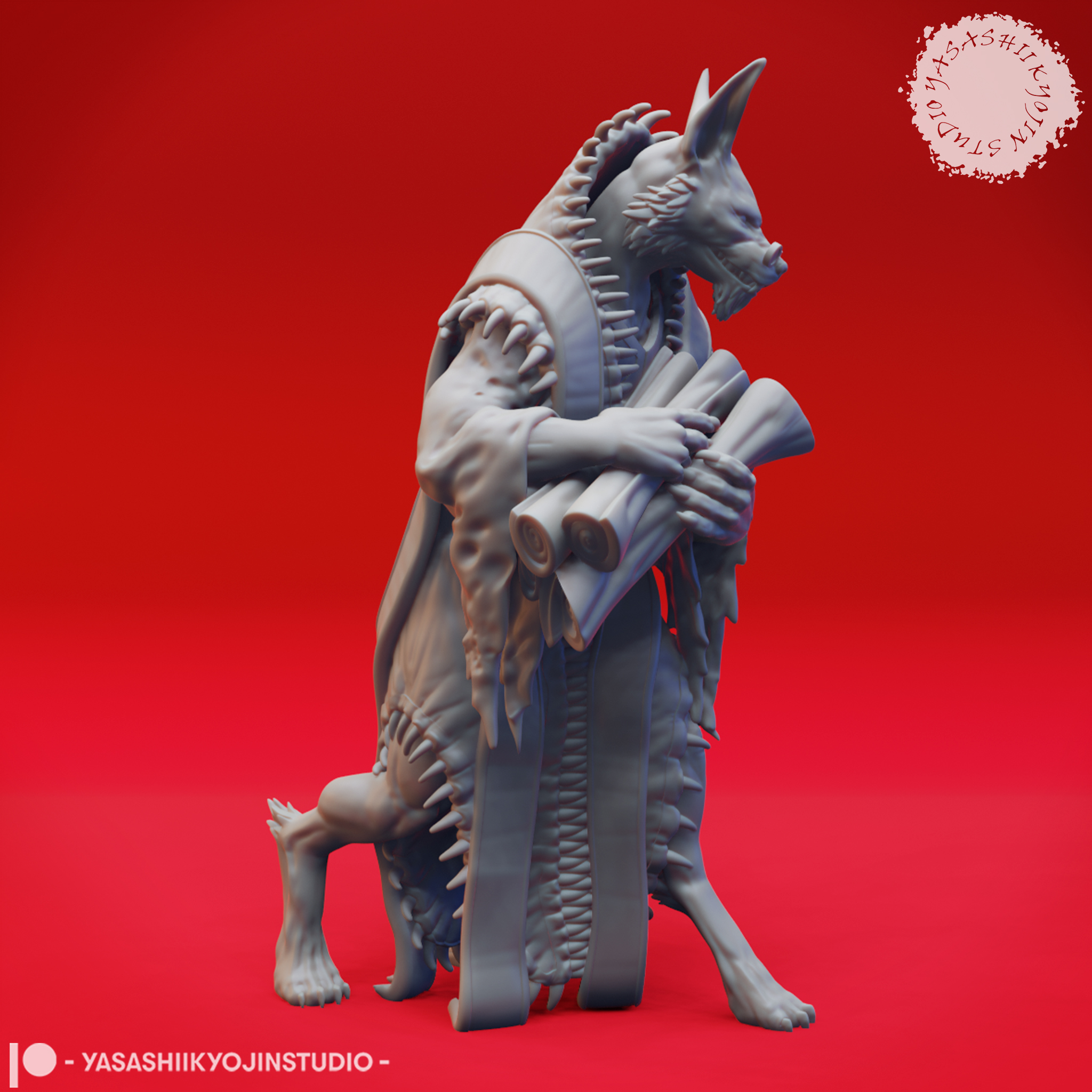 Arcanaloth Record Keeper - Tabletop Miniature (Pre-Supported) 3D STL Model — view 3