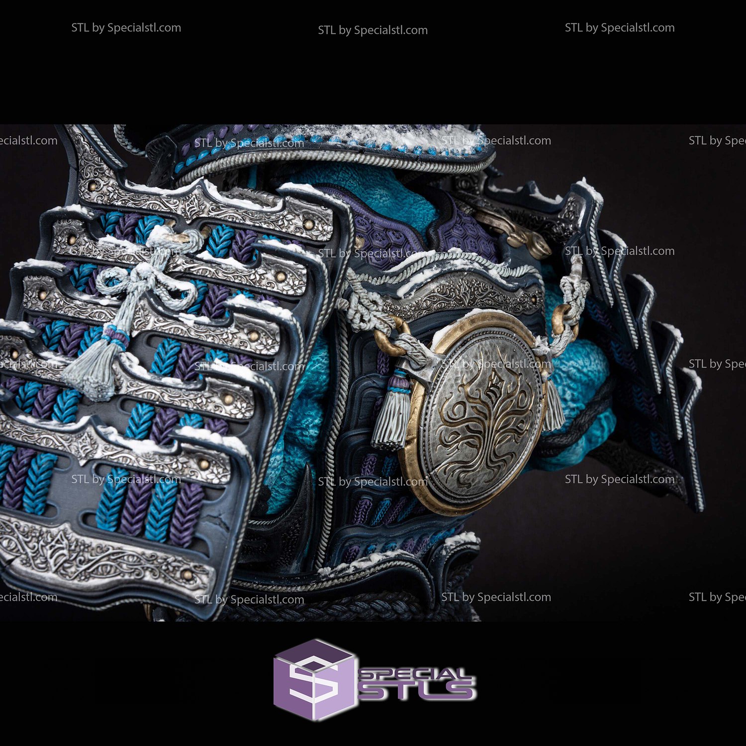 Tenjin Samurai Bust 3D Printer Files STL Model — view 2
