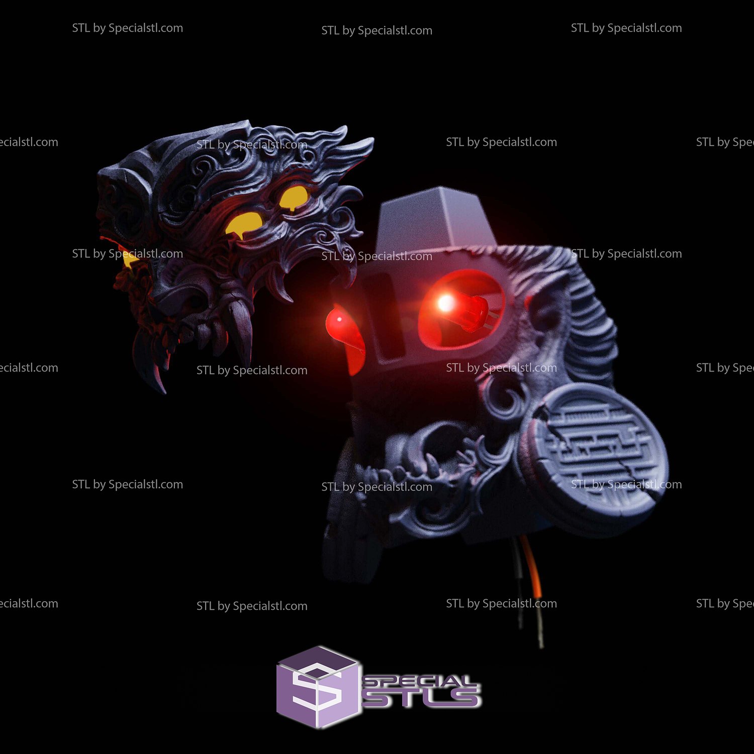 Tenjin Samurai Bust 3D Printer Files STL Model — view 6