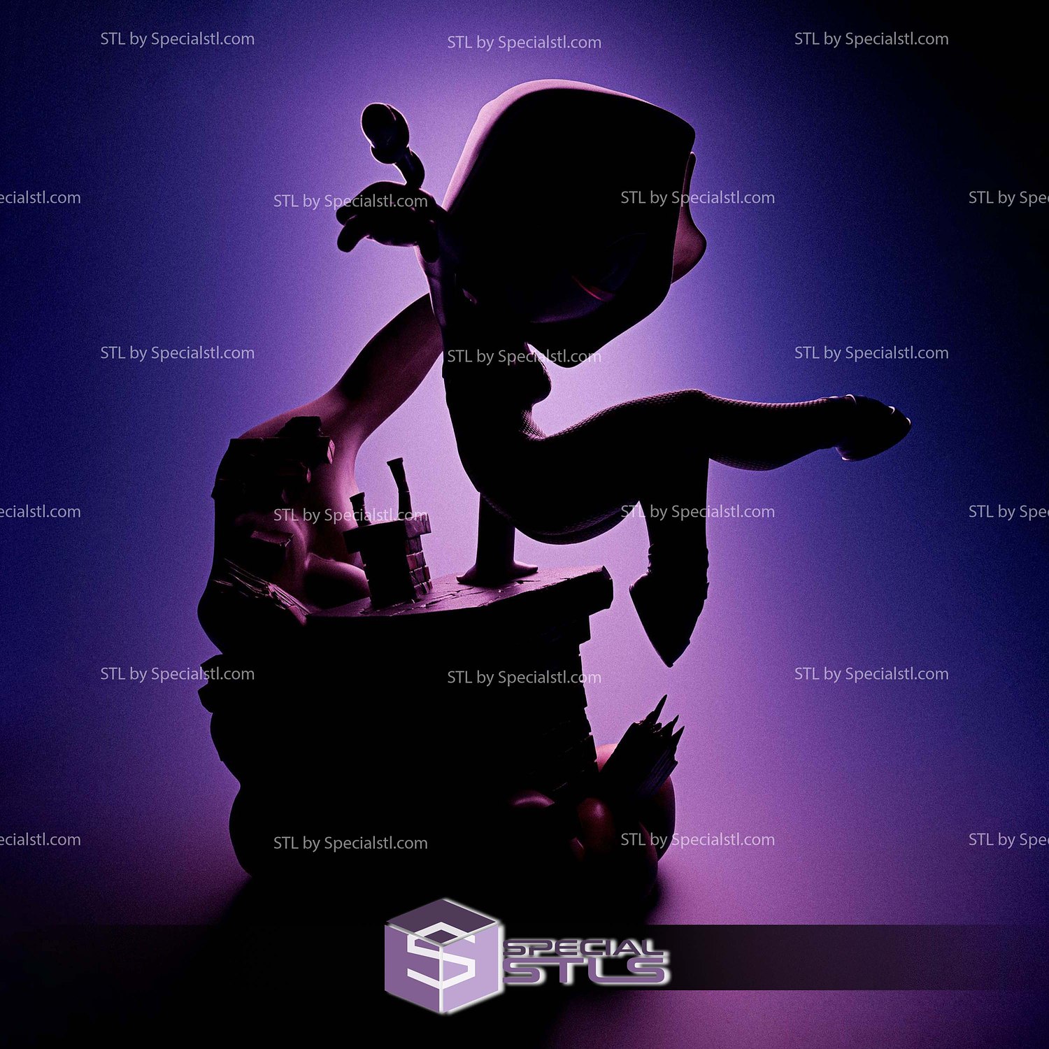 Spider Gwen Spider Verse Chibi 3D Printer Files STL Model — view 4