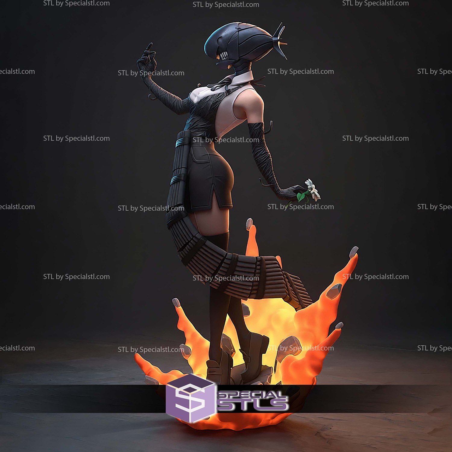 Reze SFW Suit STL Files 3D Model — view 2