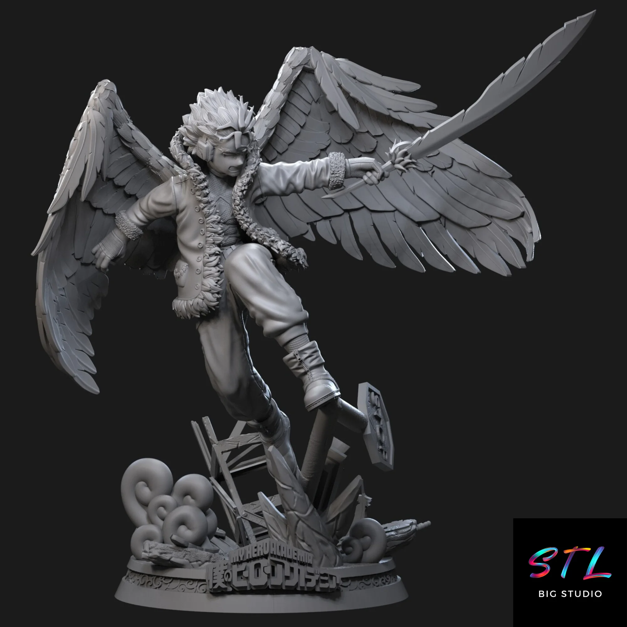 Hawks STL Figure | My Hero Academia | 3D Printable Model Model