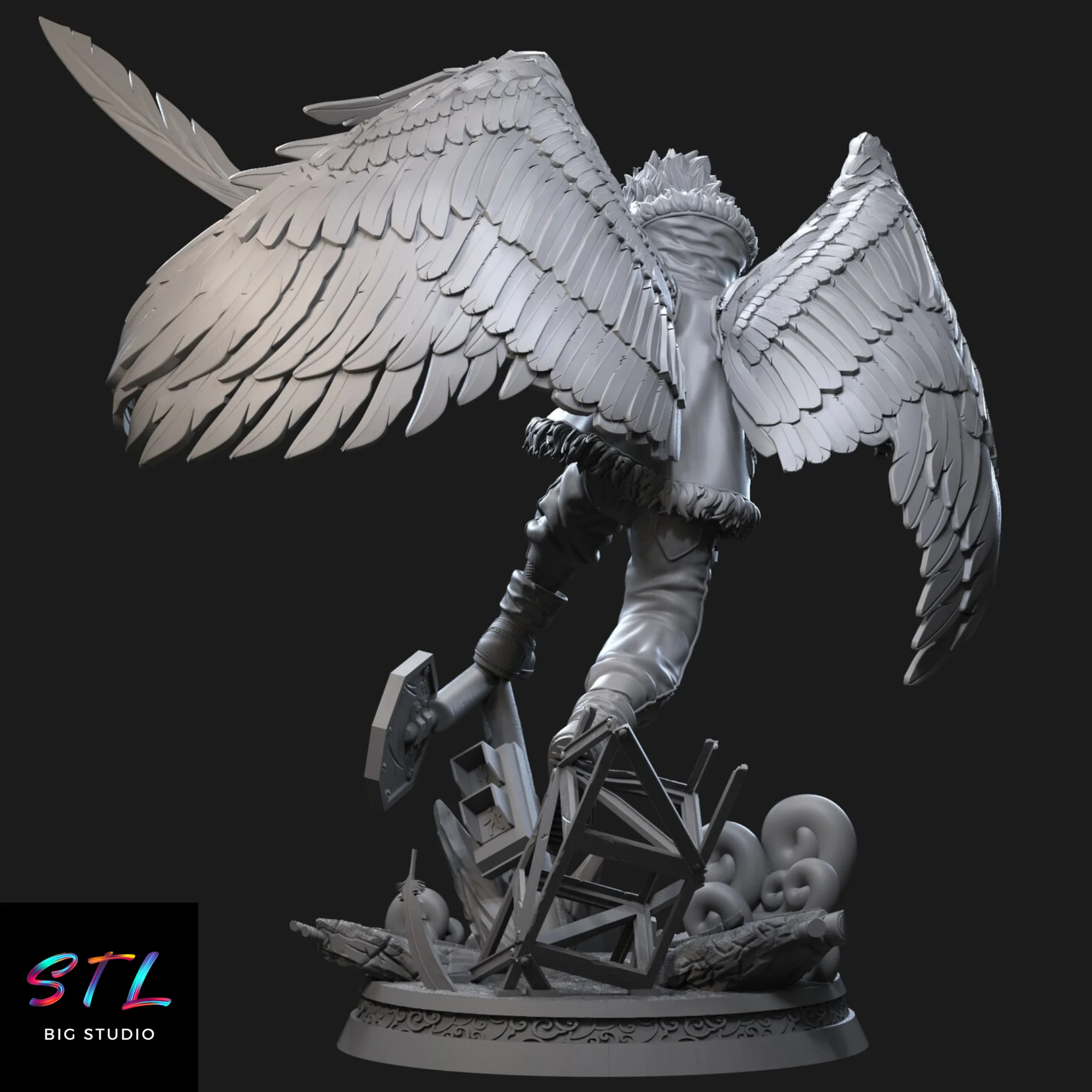 Hawks STL Figure | My Hero Academia | 3D Printable Model Model — view 3