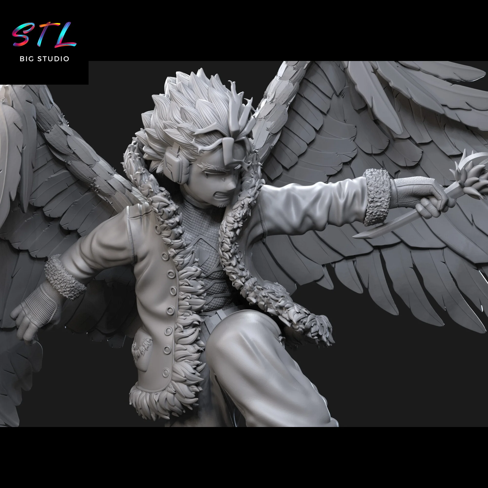 Hawks STL Figure | My Hero Academia | 3D Printable Model Model — view 4