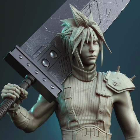 Cloud Strife 3D Printer Files | Assembly STL Model