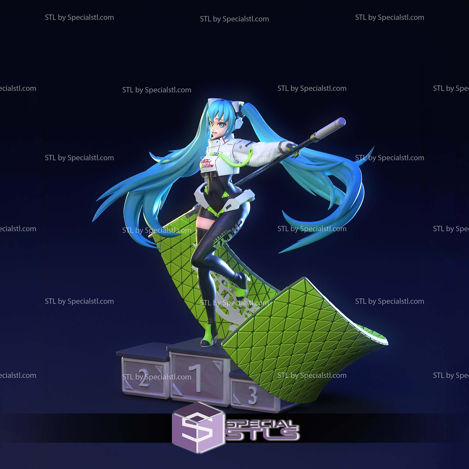 Hatsune Miku Racing Edition 3D Printer Files STL Model — view 2