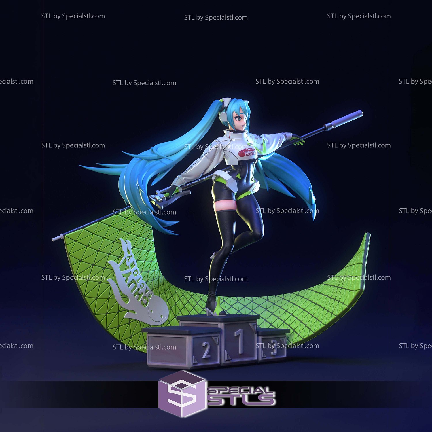 Hatsune Miku Racing Edition 3D Printer Files STL Model — view 3