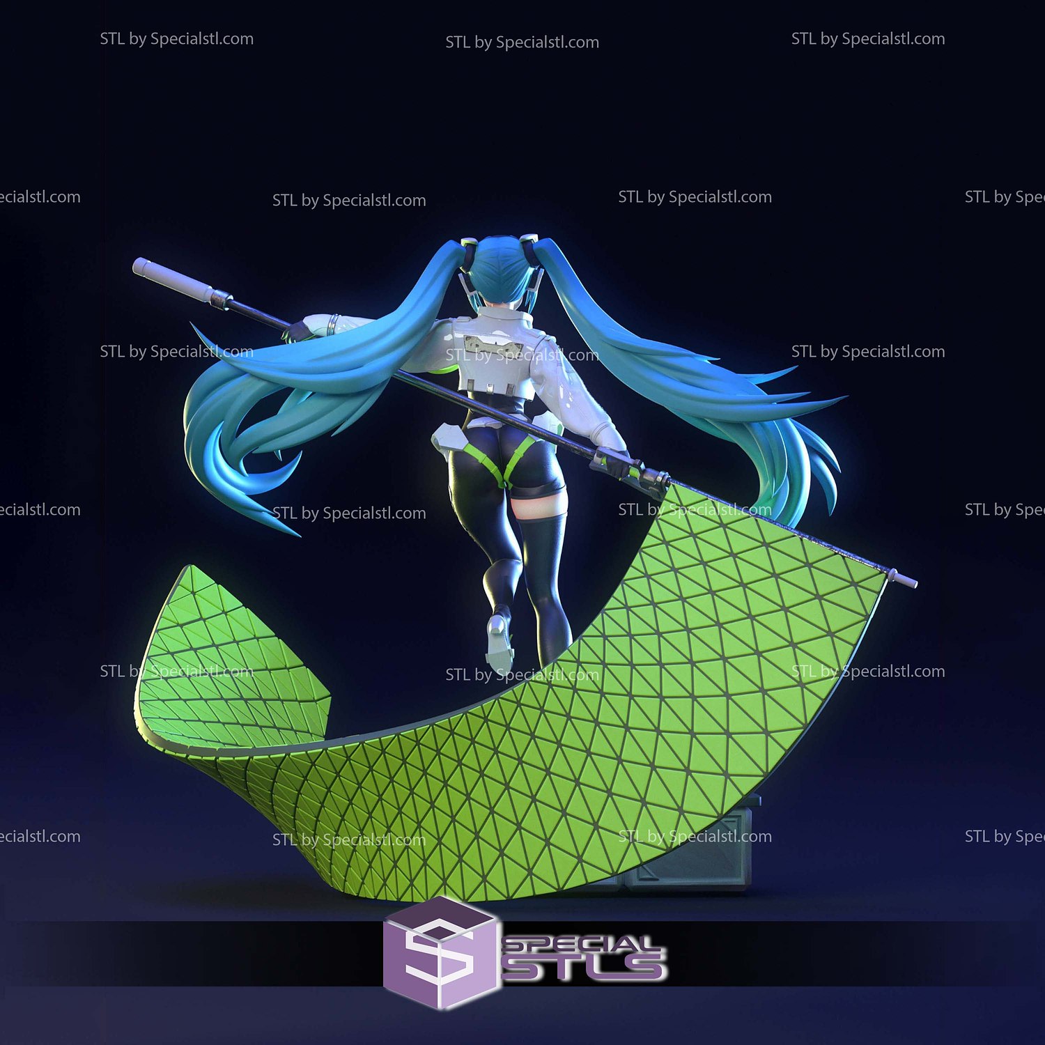 Hatsune Miku Racing Edition 3D Printer Files STL Model — view 4