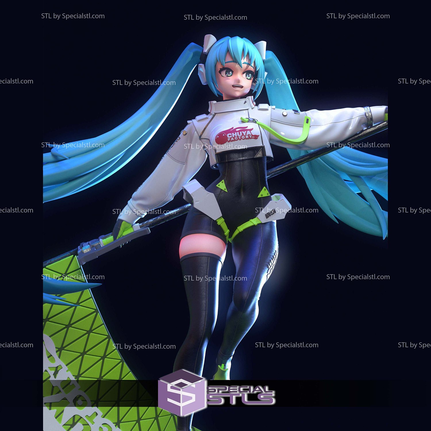 Hatsune Miku Racing Edition 3D Printer Files STL Model — view 5