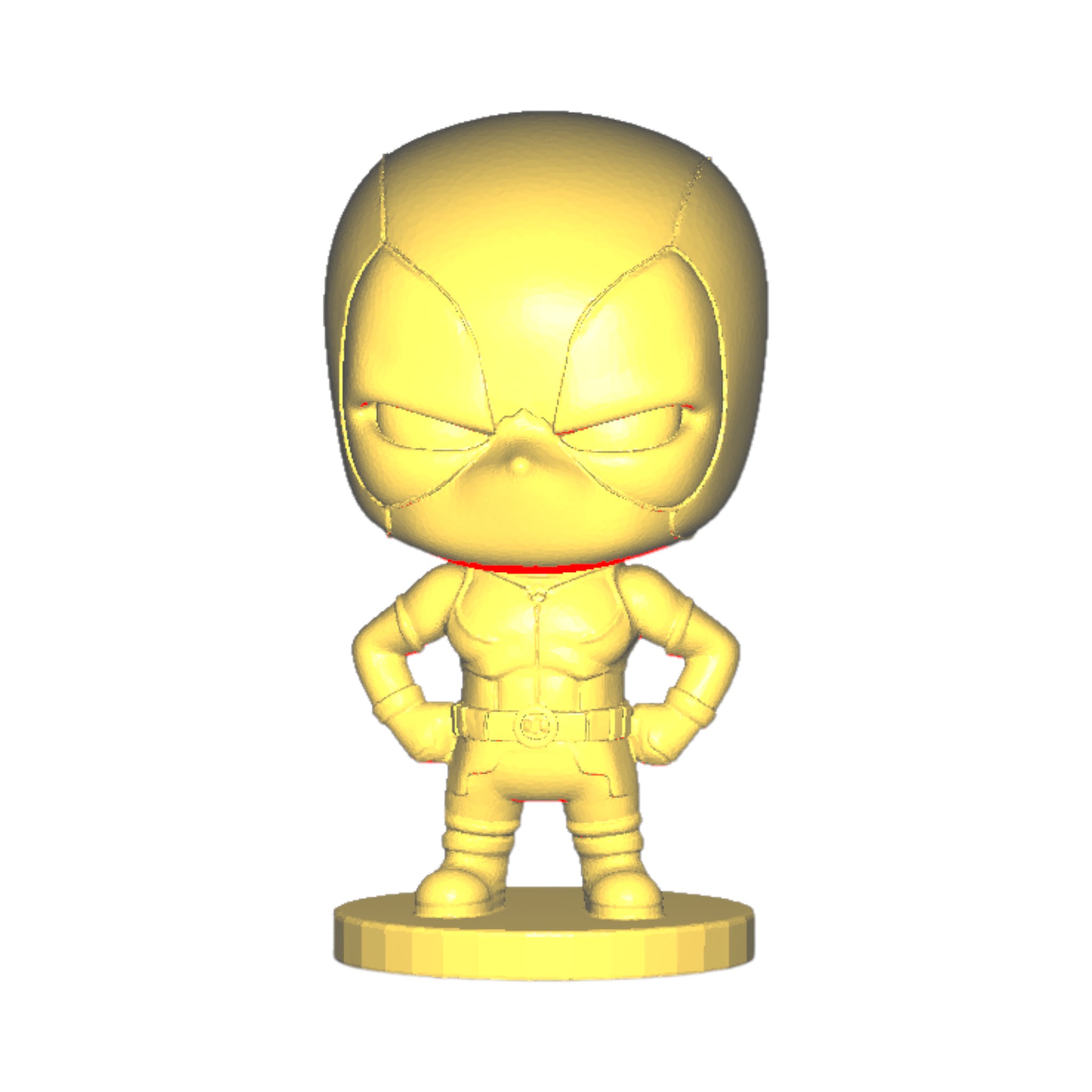Deadpool STL File – Chibi Deadpool 3D Print Model – Funny Superhero Figurine for Display or Gift Model
