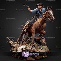Arthur Morgan on Horse 325mm STL Files 3D Model