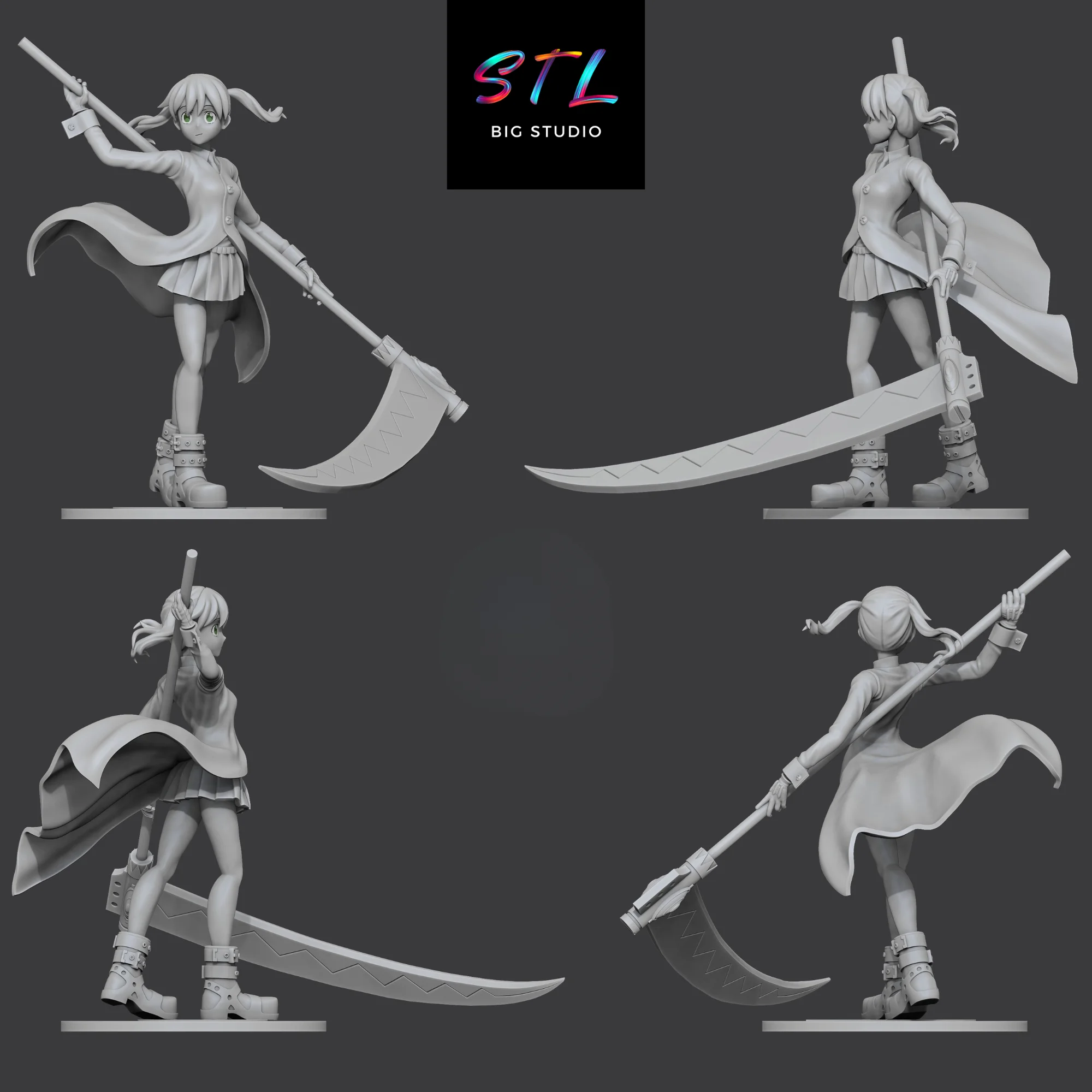 Maka Albarn STL | Soul Eater | 3D Printable Figure Model — view 3