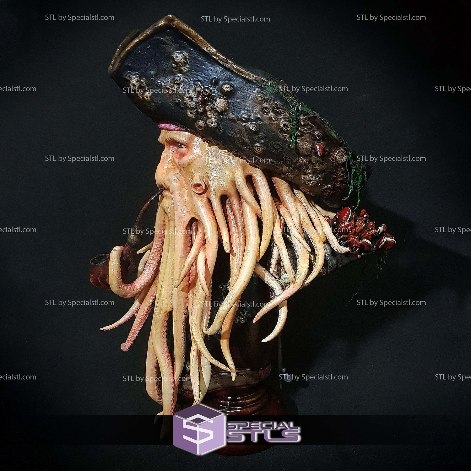 Davy Jones Bust 3D Printer Files STL Model — view 3