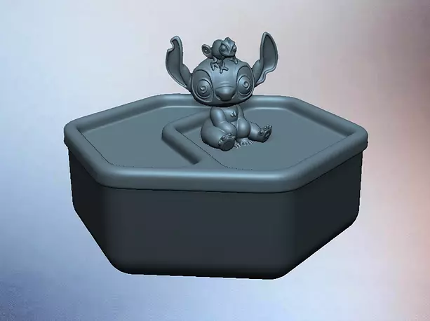 Cute alien storage box     Organizer with lid    3D printable STL Model