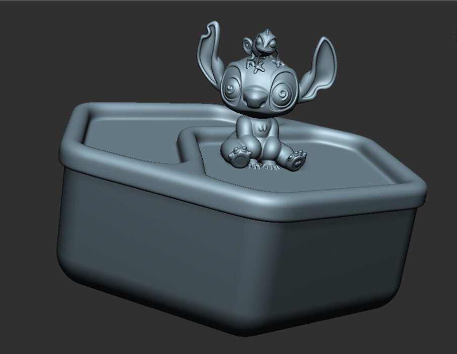 Cute alien storage box     Organizer with lid    3D printable STL Model — view 2