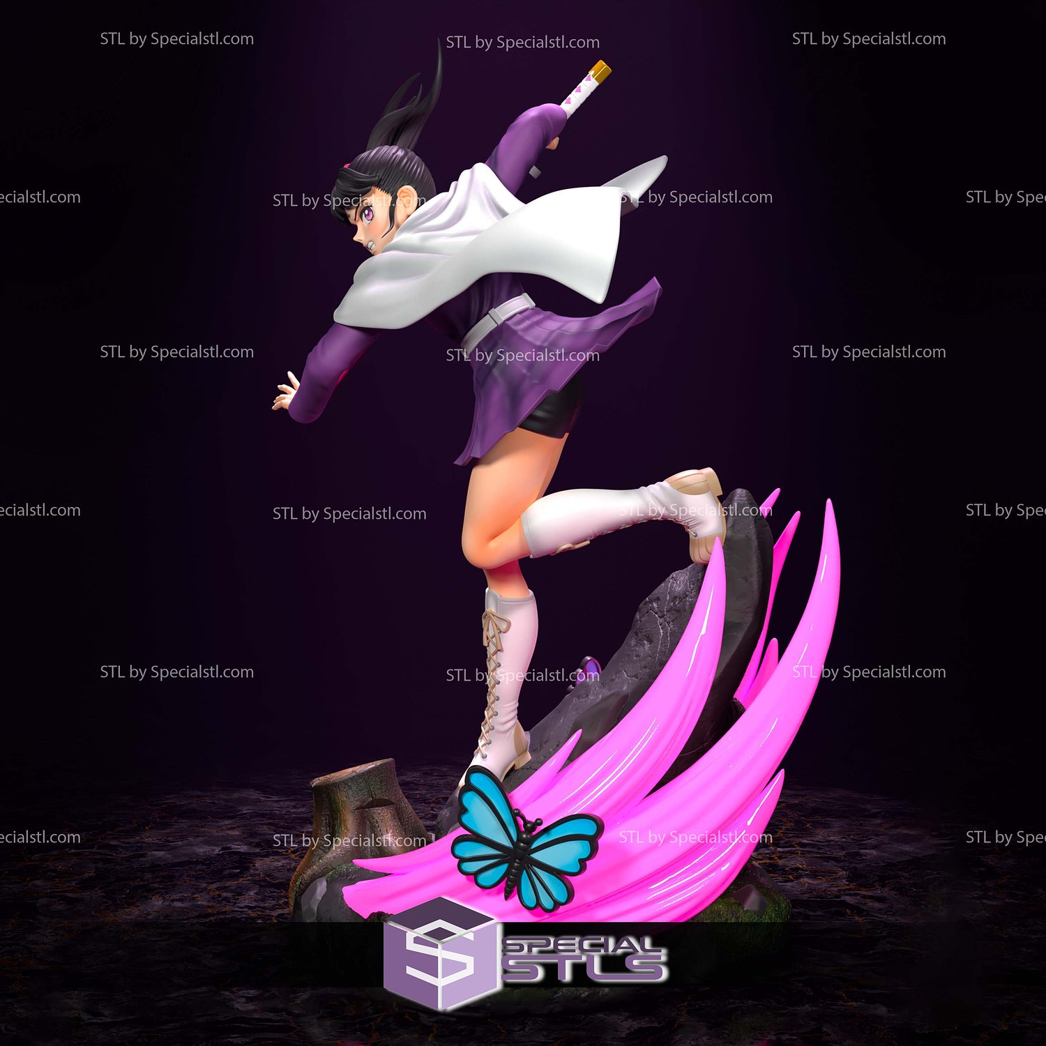 Kanao Tsuyuri Butterfly 3D Print Files STL Model — view 2