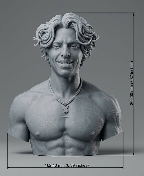Gattouz bust 3D 3DM Model — view 2