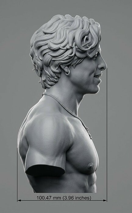 Gattouz bust 3D 3DM Model — view 3