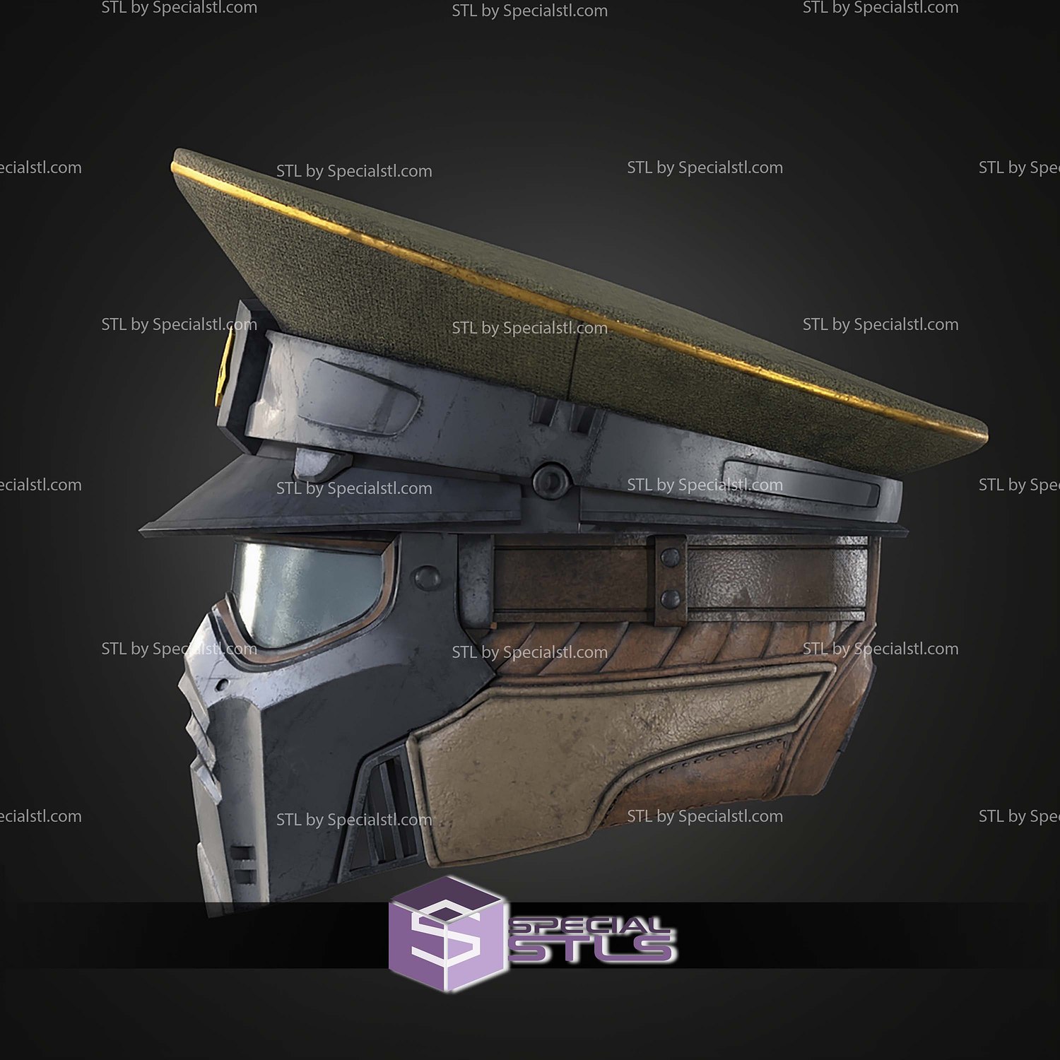 Cosplay STL Files Hell Divers 2 Commandant Helmet 3D Model — view 2
