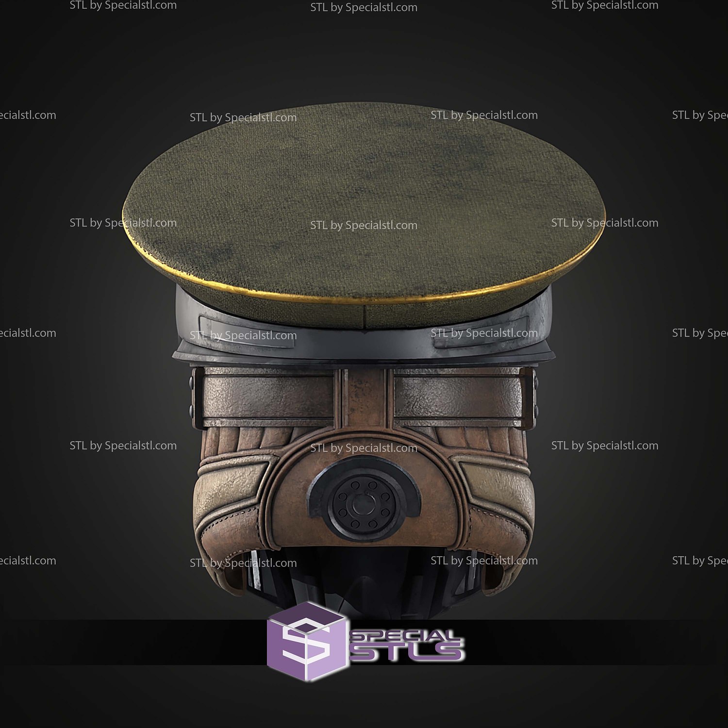 Cosplay STL Files Hell Divers 2 Commandant Helmet 3D Model — view 3