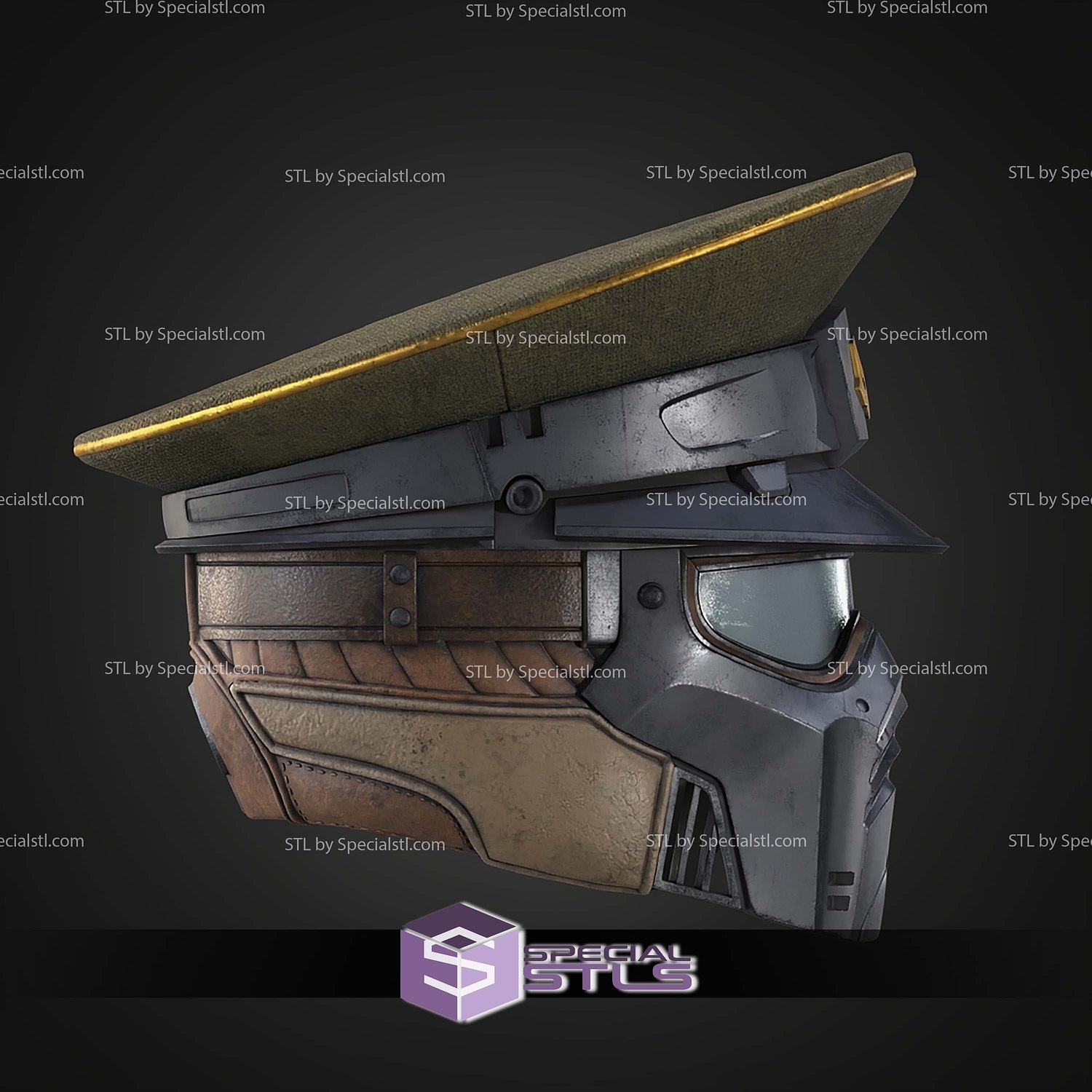 Cosplay STL Files Hell Divers 2 Commandant Helmet 3D Model — view 4