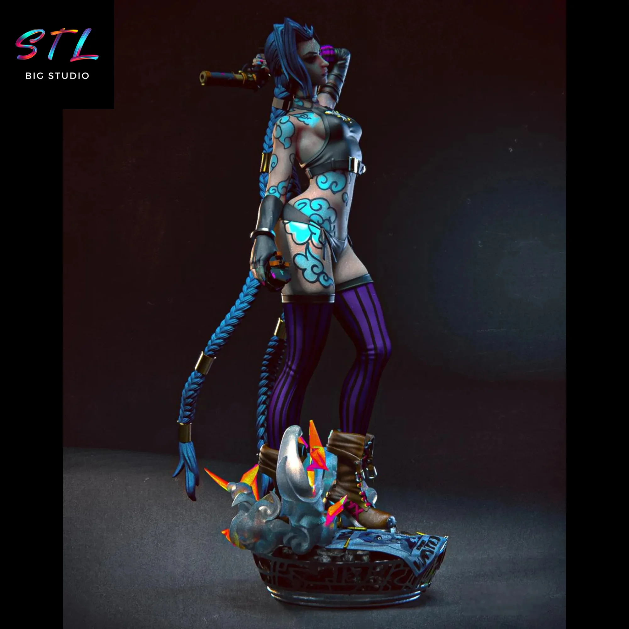 Jinx STL | League of Legends | 3D Printable Figure Model — view 2