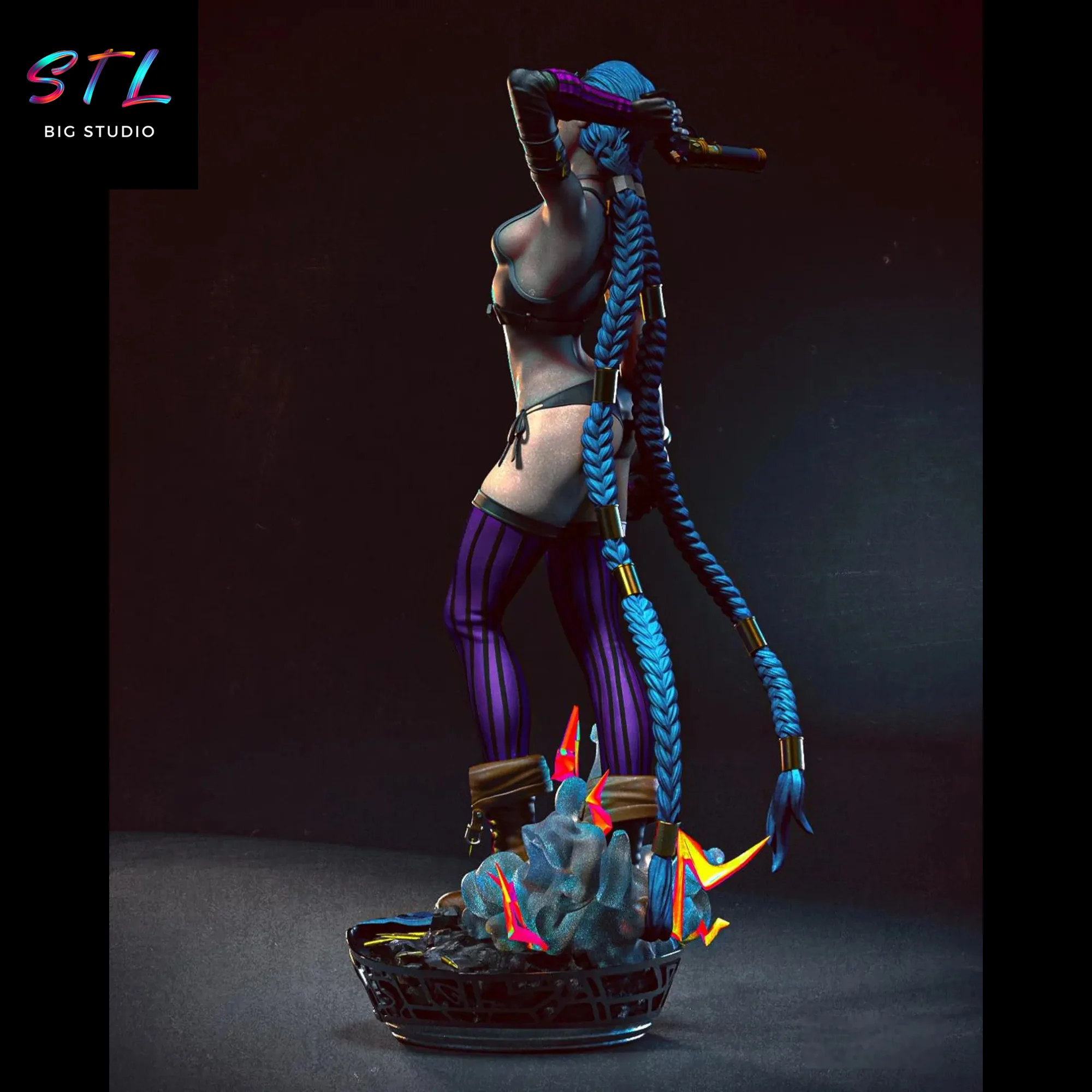 Jinx STL | League of Legends | 3D Printable Figure Model — view 3