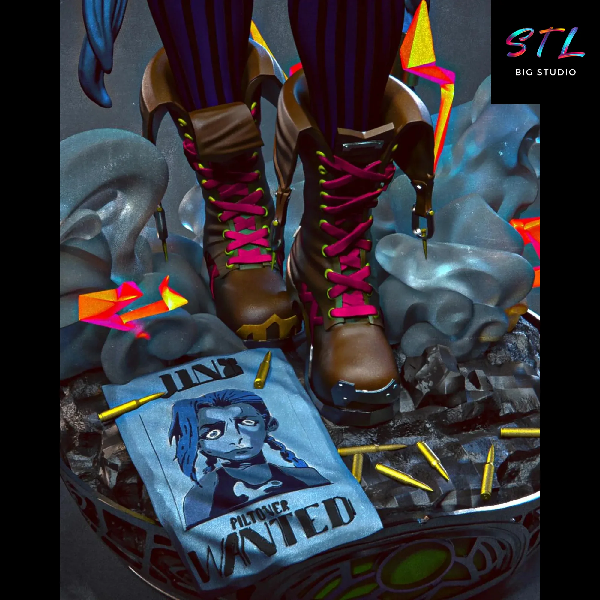 Jinx STL | League of Legends | 3D Printable Figure Model — view 6