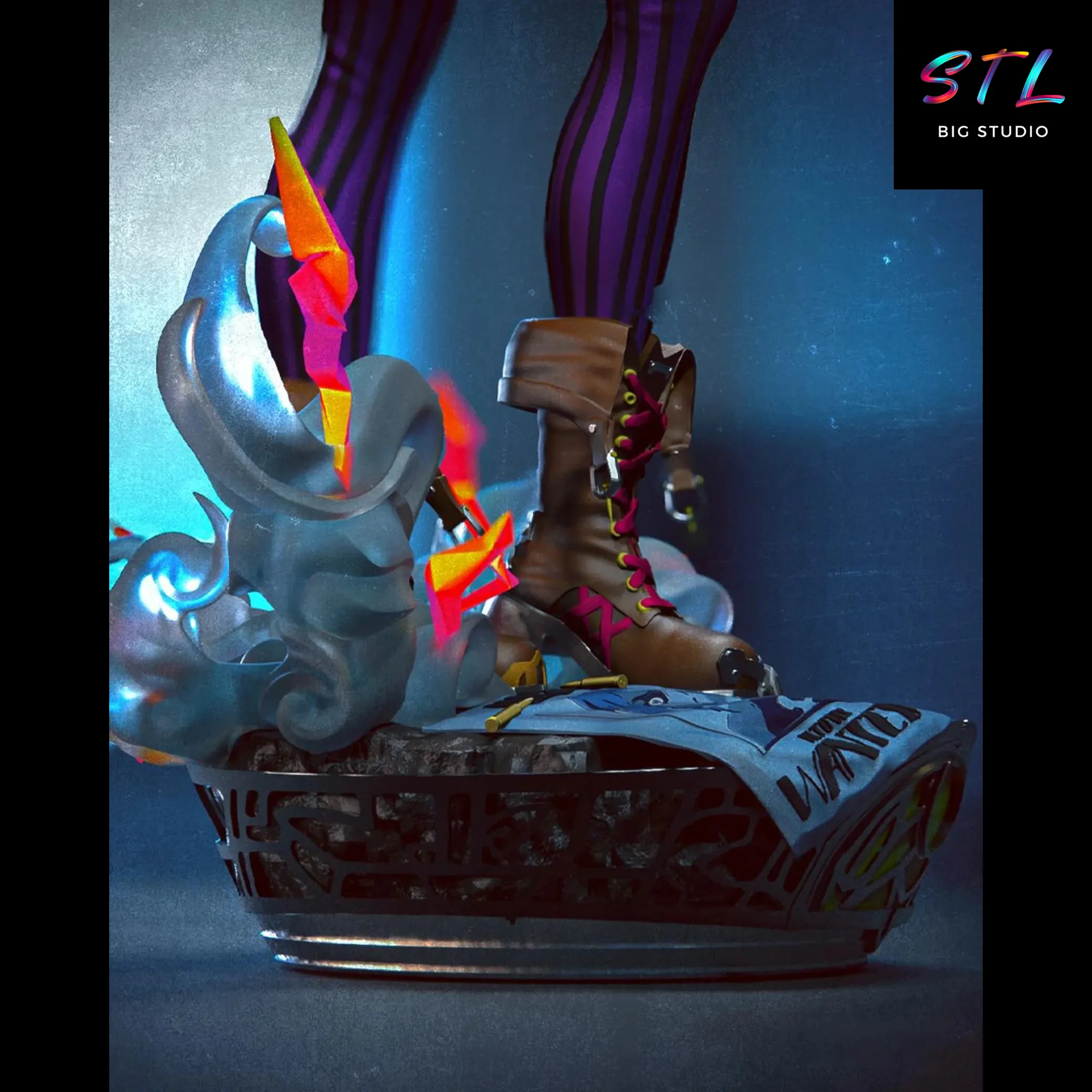 Jinx STL | League of Legends | 3D Printable Figure Model — view 7