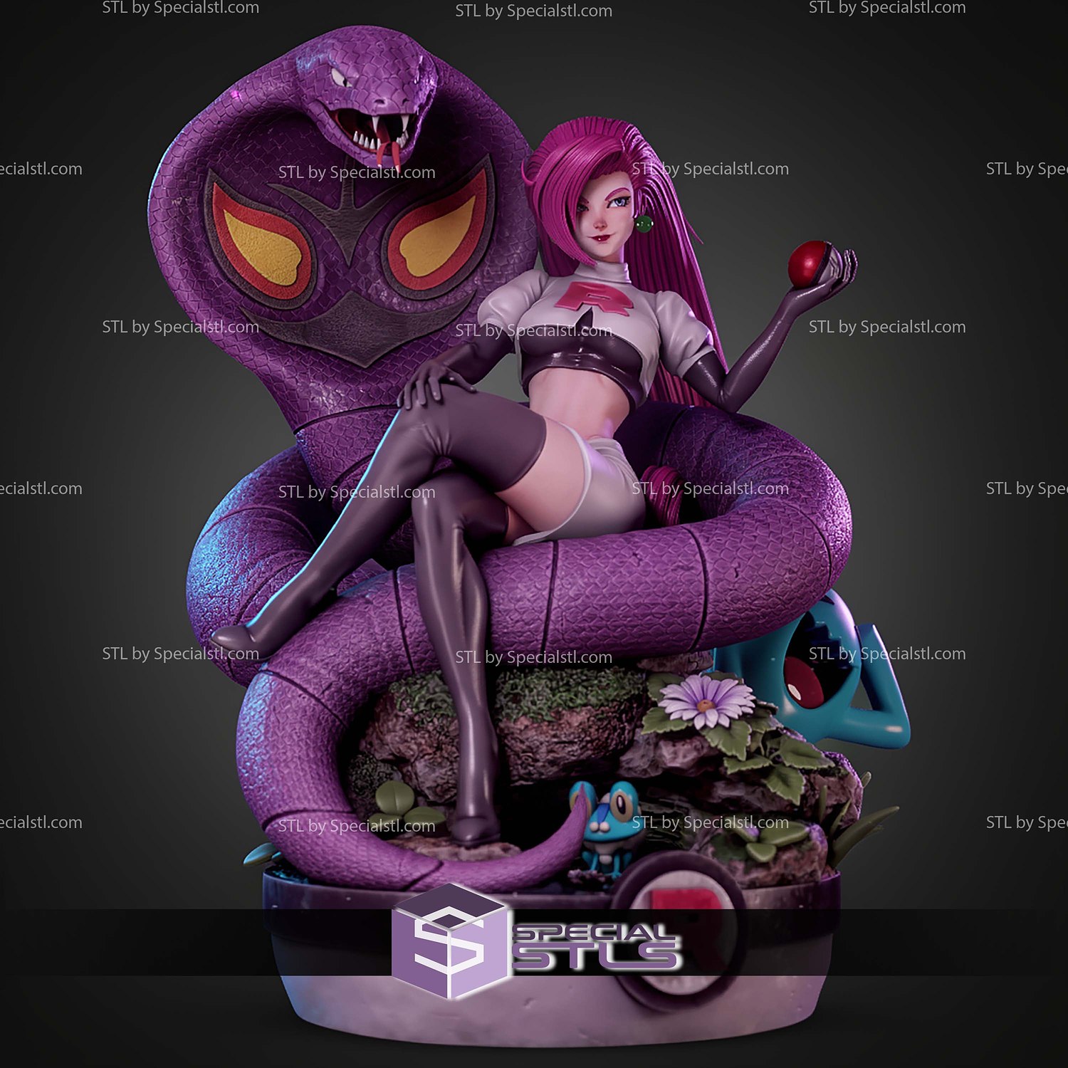 Jessie Realistic and Arbok STL Files 3D Model — view 2
