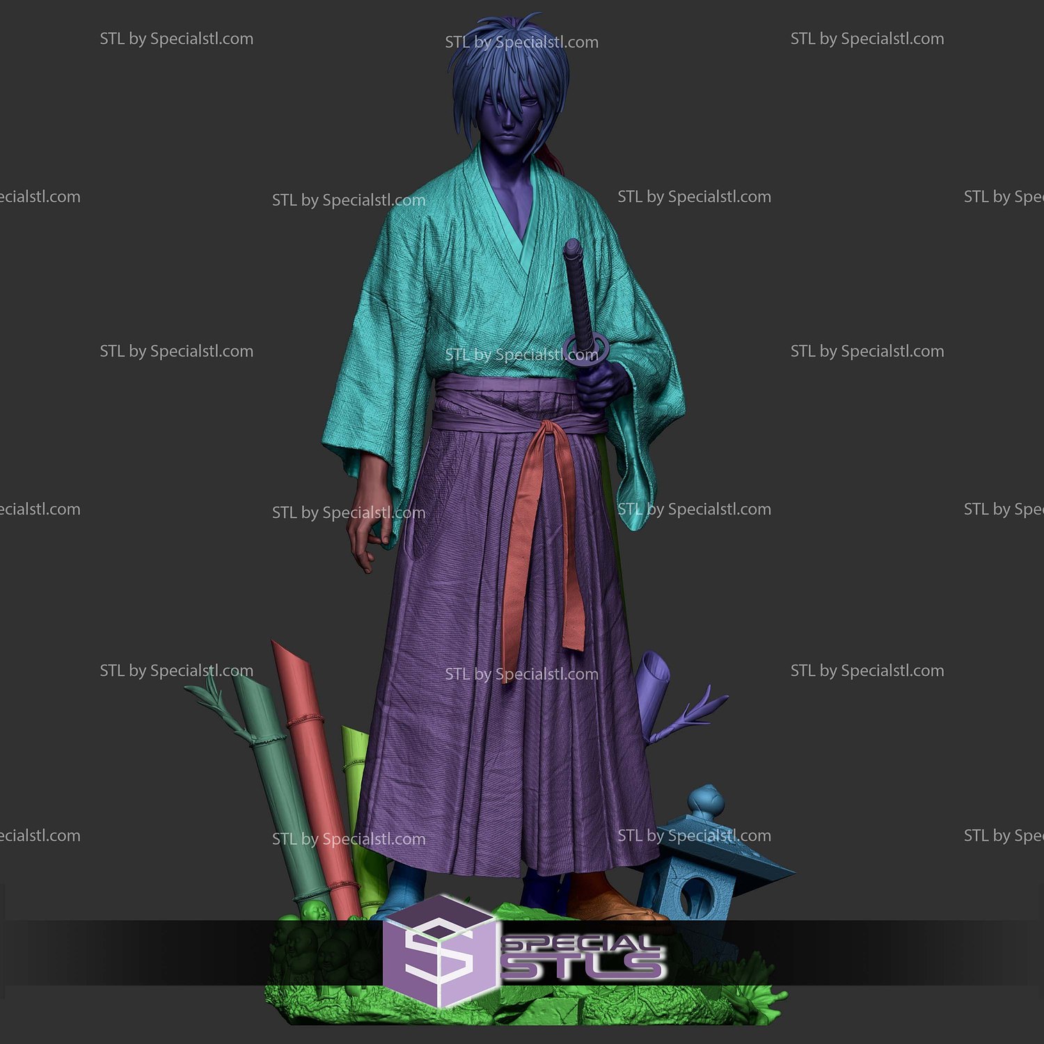 Kenshin Himura Standalone 3D Printer Files STL Model — view 5