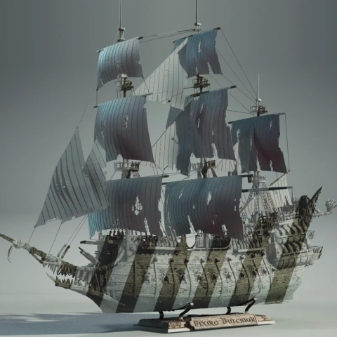 Flying Dutchman Add-On Kit: Sails \u0026 Display 3D Printer Files | Assembly STL Model