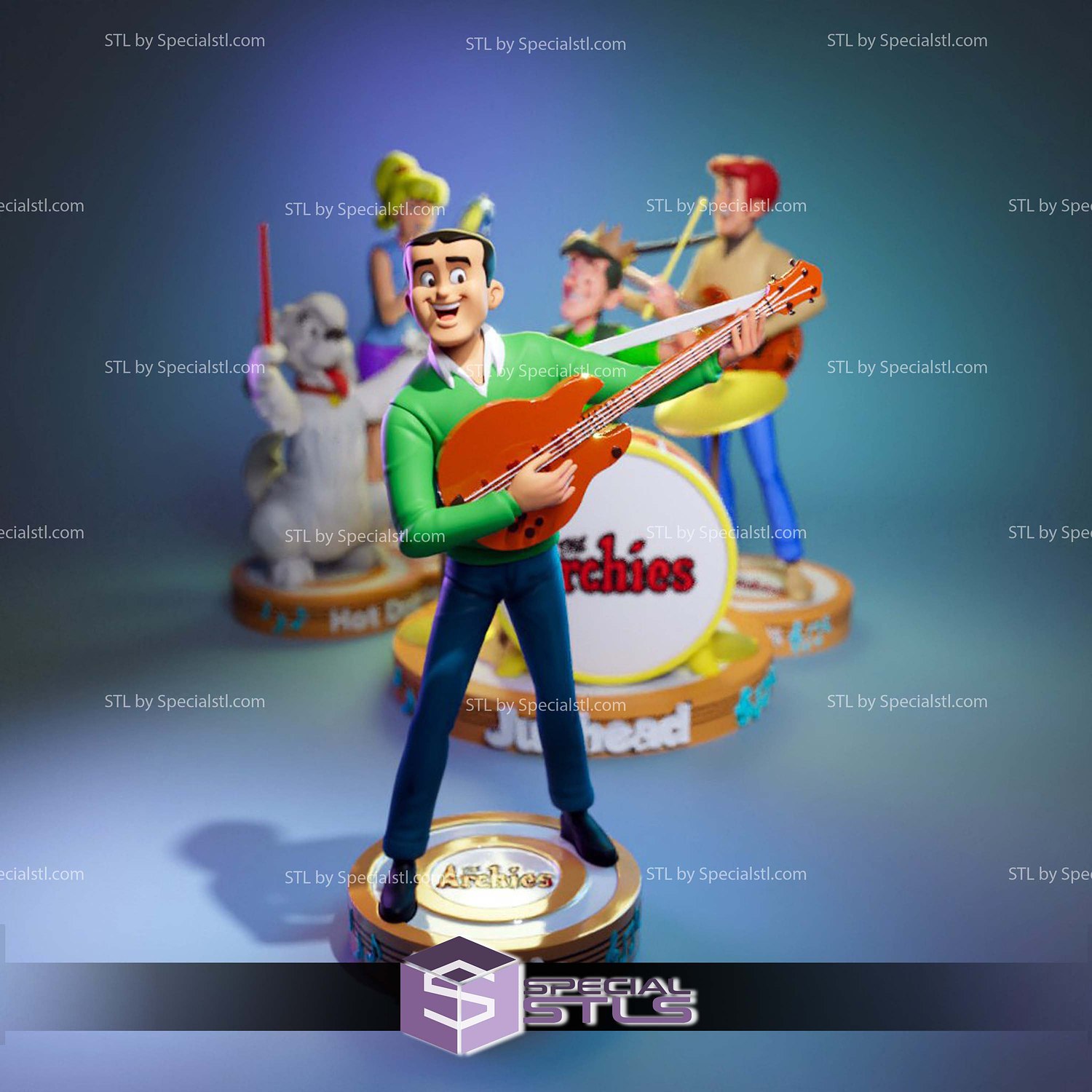 Reggie Archies Comics STL Files 3D Model — view 2