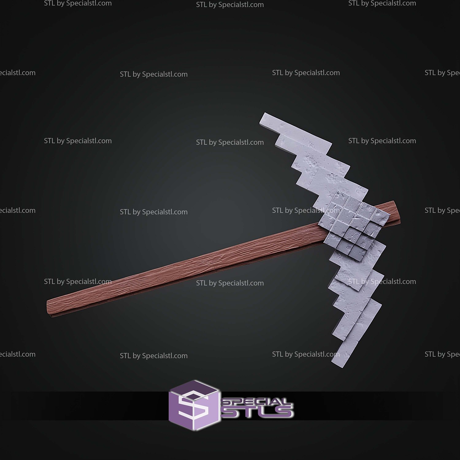 Cosplay STL Files Minecraft Movie Pickaxe 3D Model — view 2
